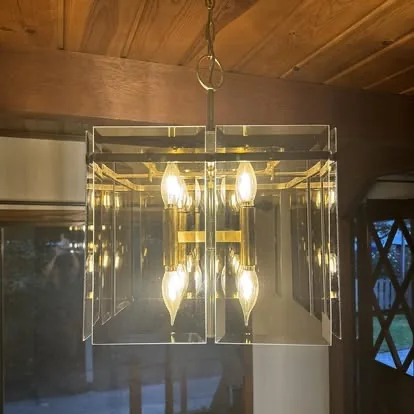 Detailed glass light fixture after cleaning