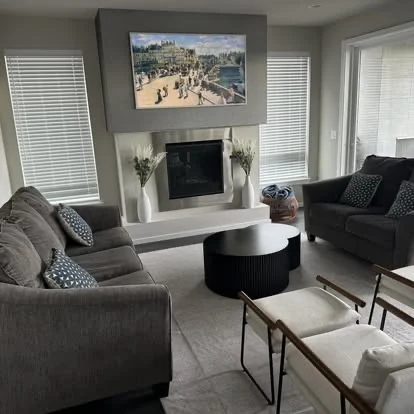 Clean and neatly arranged modern living room